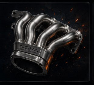 Nova stainless exhaust manifold with grinding sparks