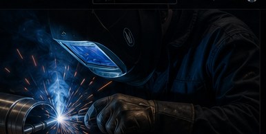 Nova Lab engineer TIG welding with blue arc light